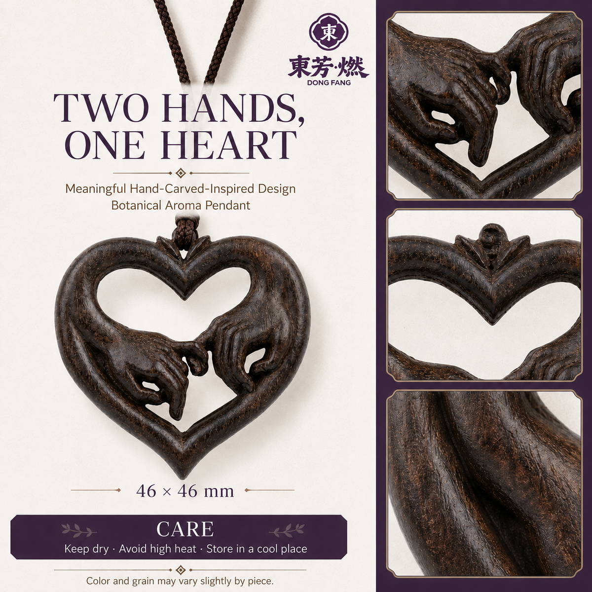 "Holding Hands" Borneol & Negative Ion Pendant